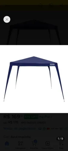 Tenda/ Gazebo impermeável azul