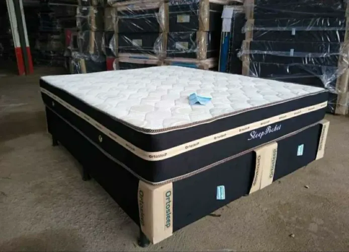 Cama molas ensacadas Queen - Preta 
