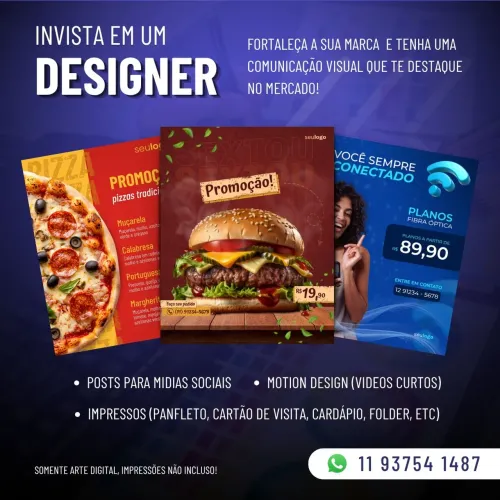 Designer gráfico - Posts social media, panfletos, cartão de visita, diversos