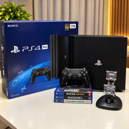 PS4 Pro 1TB CUH-7215B + Caixa + Jogos + Acessórios