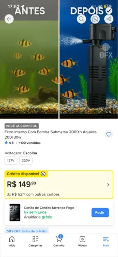 Bomba aquário potente 