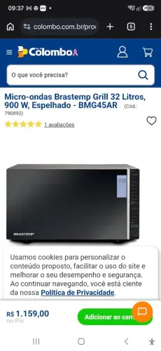 Microondas brastemp 32L (com defeito)