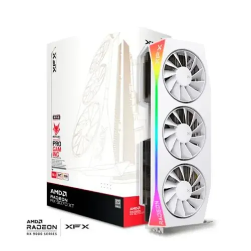 Nova Placa de Vídeo XFX Mercury RX 9070 XT OC WHITE RGB 16GB GDDR6 3 Anos de Garantia