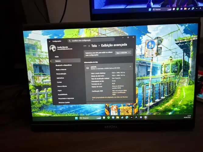 Monitor portatil azorpa 144hz 16.1p 1ms fhd