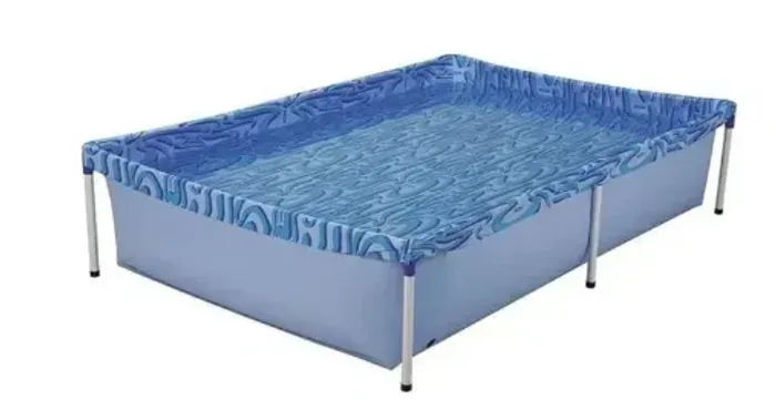 Piscina Infantil 1000 Litros Retangular Estrutural Pvc Mor