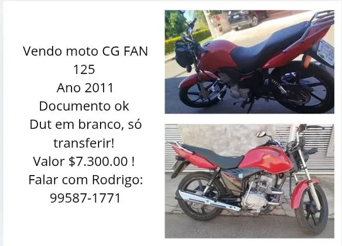 VENDO MOTO CG FAN 125