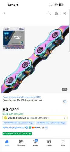 Corrente kmc 10 velocidades camaleão