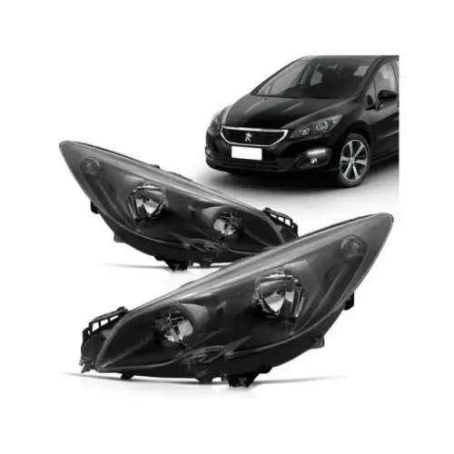 Farol Esquerdo Peugeot 308 408 2016 2017 a 2019 Masc Negra