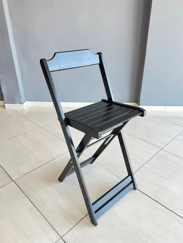 Banqueta Alta Para Bancada Em Madeira Preta