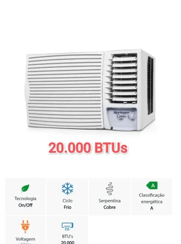 Ar Janela Springer Midea 20.000 BTUs+ Novo + Nota + 1 Ano Garantia+ Cartão 12X!!!