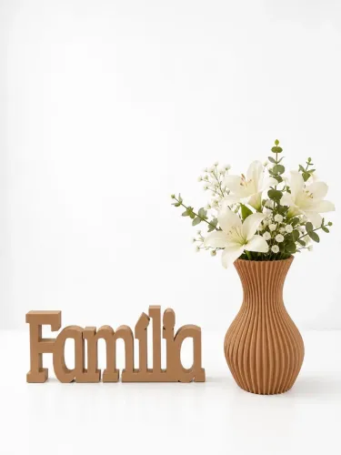 Kit De Decoração Para Casa 3D Vaso + Letreiro Religião Escritorio