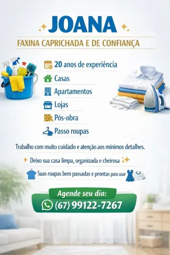 Faxina do teto ao chão com referência 