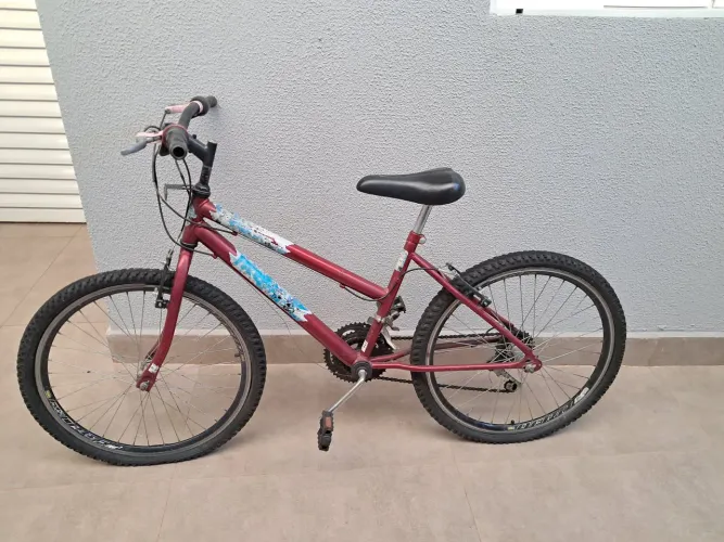 Bicicleta Mountain BikeBicicleta Aro 24 Infantojuvenil - 18 Marchas - Vermelha