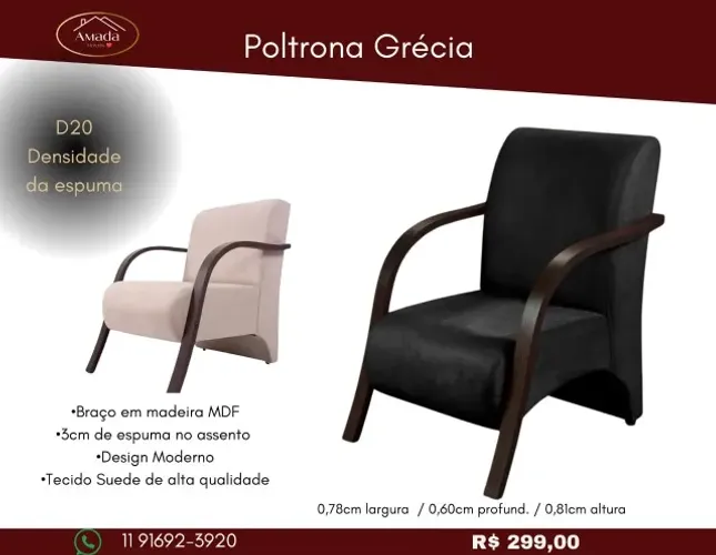 Poltrona Grécia, a pronta entrega