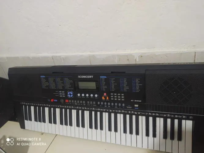 Vendo teclado concert com suporte,fonte para ligar, capa