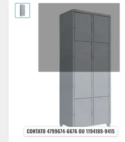 armário de funcionário com 8 portas pequenas de aço