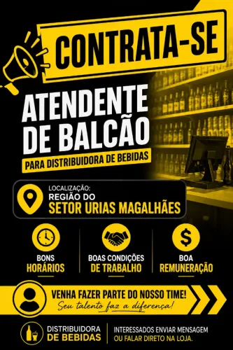 Contrata-se atendente para distribuidora de bebidas