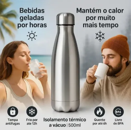 Garrafa térmica aço inoxidável 