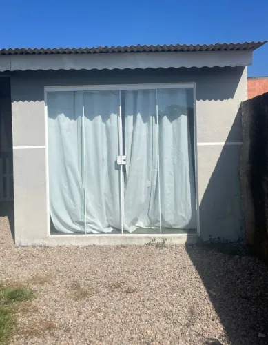 Porta de Correr de vidro blindex 2x2m (4 Folhas) já com esquadrias brancas
