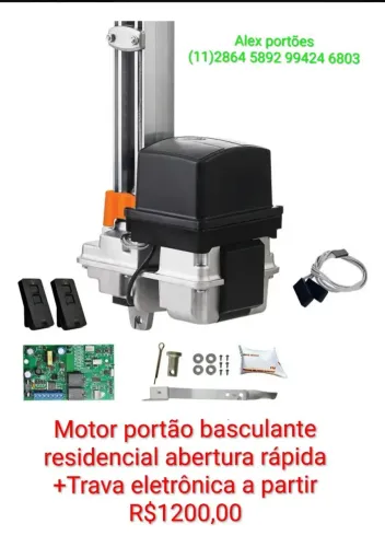 Motor para portão automático 8 segundos 