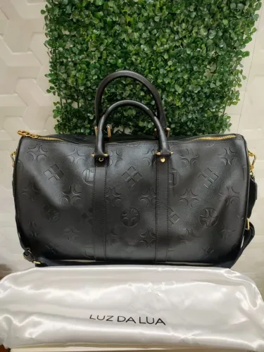 Bolsa baú de viagem preta luz da lua