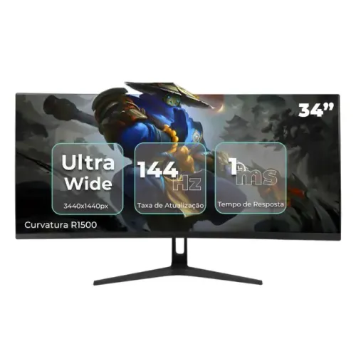 Vende-se Monitor Gamer Curvo 34 Polegadas Qhd Led Rgb 1ms 144hz Hdmi
