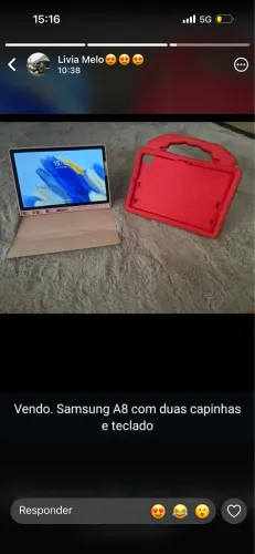 Tablet Samsung completo capinhas e teclado