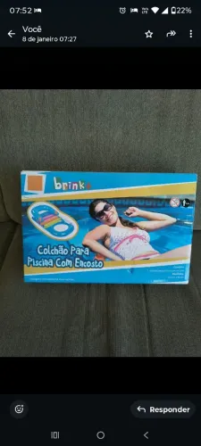 Colchão Colchonete para piscina com encosto novo