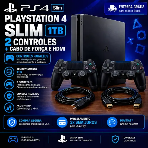 PlayStation 4 Slim 1TB + 2 Controles