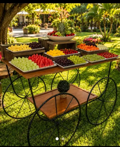 Mesa em forma de carroça