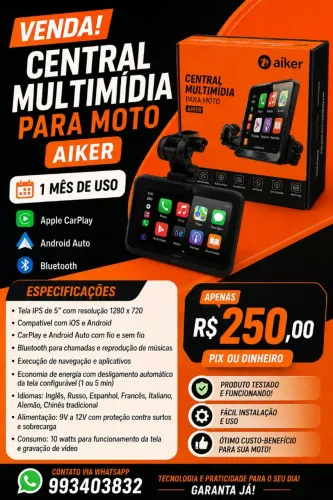 Vendo multimídia para moto