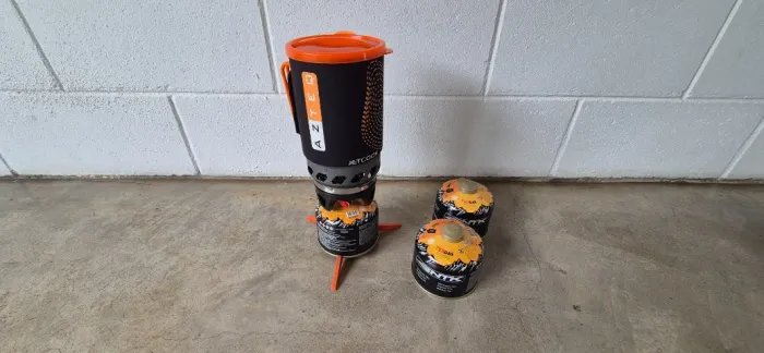 Fogareiro Jet Cook AZTEQ + 2 cartuchos NTK - completo