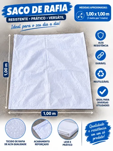 Saco de Ráfia Branco 1x1m Reforçado | Mais de 400 Unidades Disponíveis