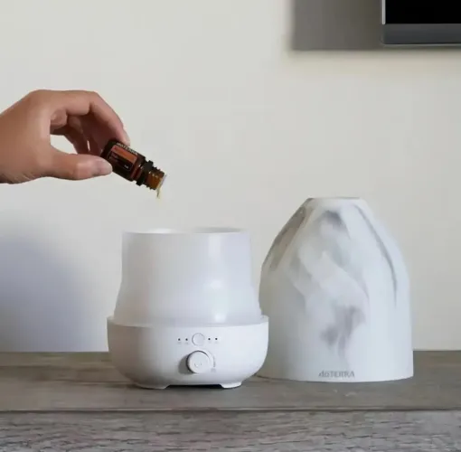 Difusor Ultrassônico doTERRA Volo Mármore Branco 249ml Operação Silenciosa