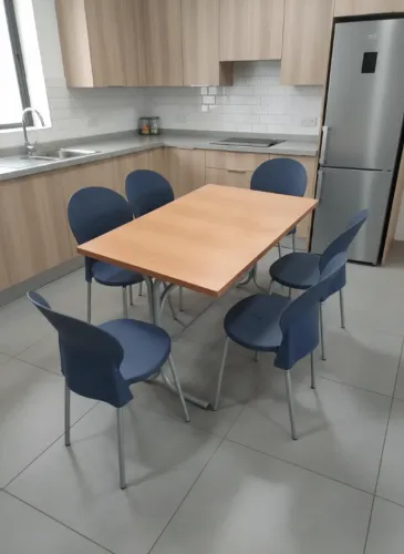 Conjunto Mesa e 4 Cadeiras Azuis - Sala ou Cozinha