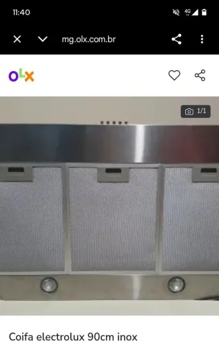 Coifa inox Eletrolux em perfeito estado 