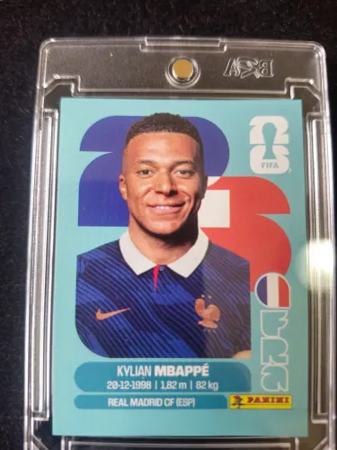 Figurinha Panini | Kylian Mbappé | Seleção da França | Case Magnético de Acrílico