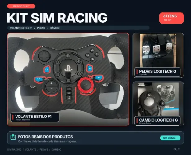 Volante Logitech G29 F1 + Logitech Driving Force Shifter (com caixa)