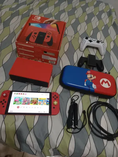 NINTENDO SWITCH OLED EDIÇÃO MARIO BROS O MAIS COMPLETO
