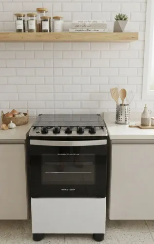 METADE DO PREÇO: Fogão Brastemp Branco 4 Bocas Gás Encanado