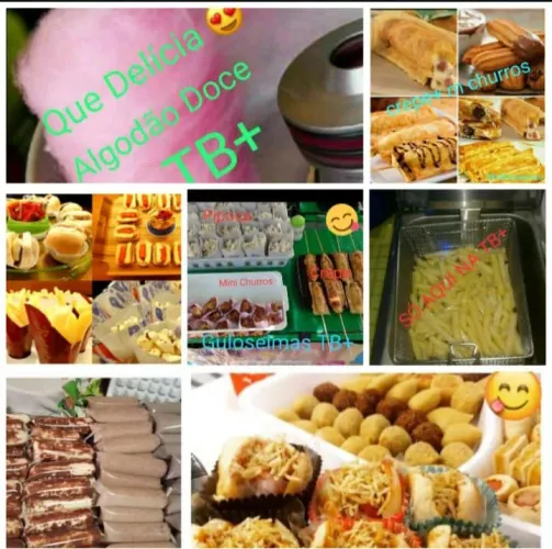 Barraquinhas de guloseimas,Crepe,churros,Dindin gourmet,batata frita,pipoca Algodão doce 