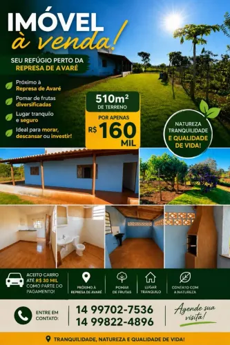 Vendo chácara próximo a represa de Avaré