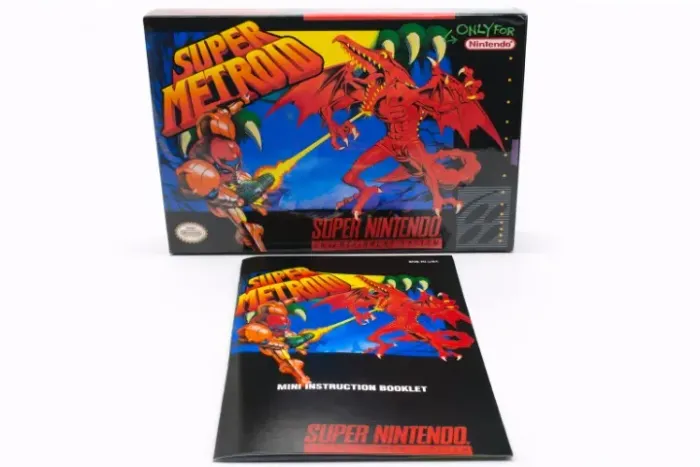 Caixa Genérica do Jogo Super Metroid + Mini Manual Resumido Super Nintendo