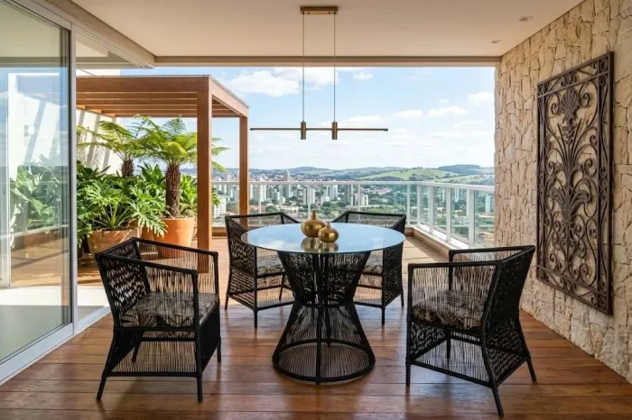 Conjunto de mesa e 4 cadeiras modernas