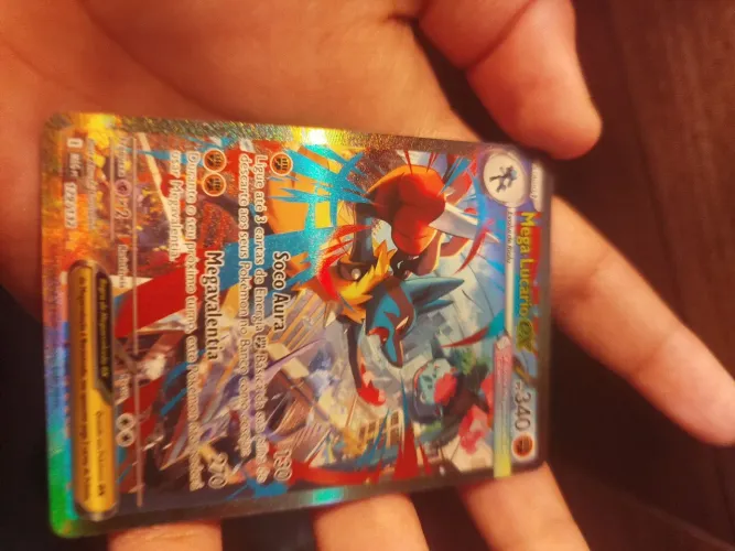 Carta mega Lucario ex ilustração rara especial 