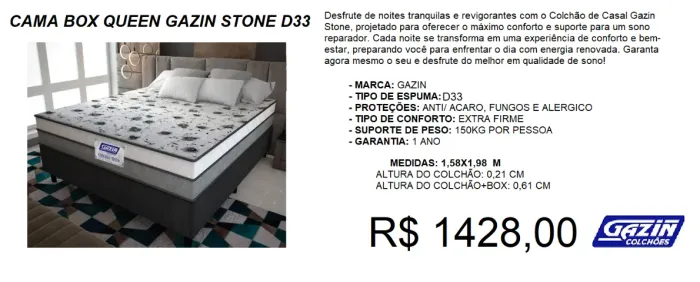 Colchão + box - queen - compre hoje e receba em até 72 horas