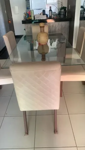 Jogo de mesa de jantar de vidro