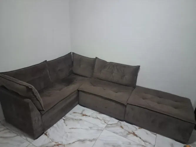 Sofá Modular em Suede Marrom - 6 Lugares (SonoShow)