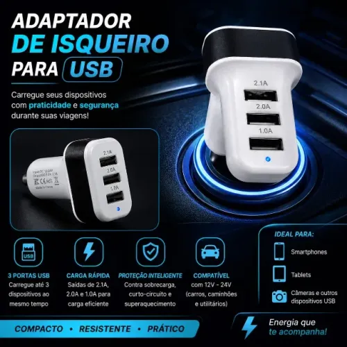 Adaptador Isqueiro para usb veicular ( produto novo ) poucas unidades