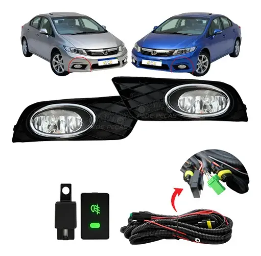 Par Farol Milha Honda Civic 2012 A 2016 Exs Lxl Lxs Lxr Exr